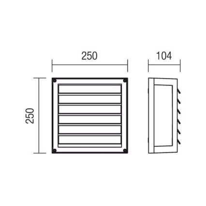 Redo 9893 - Luz de parede de exterior BRICK 2xE27/42W/230V IP54