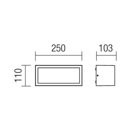 Redo 9896 - Iluminação de parede exterior BRICK 1xE27/23W/230V IP54 cinzento