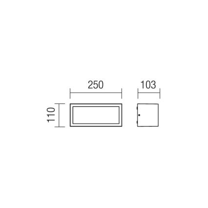 Redo 9897 - Luz de parede de exterior BRICK 1xE27/23W/230V IP54