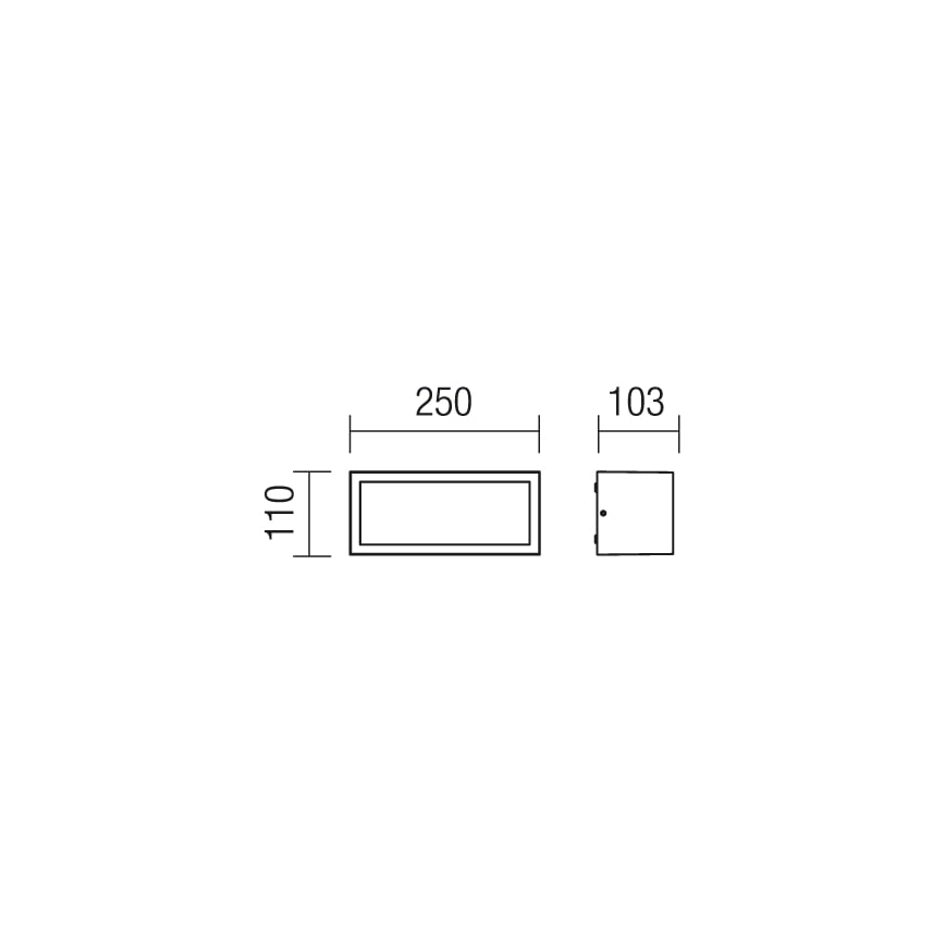 Redo 9897 - Luz de parede de exterior BRICK 1xE27/23W/230V IP54