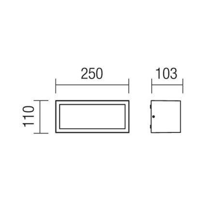 Redo 9898 - Luz de parede de exterior BRICK 1xE27/23W/230V IP54