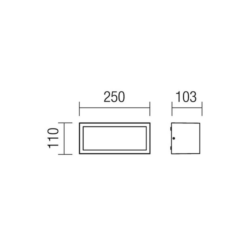 Redo 9898 - Luz de parede de exterior BRICK 1xE27/23W/230V IP54