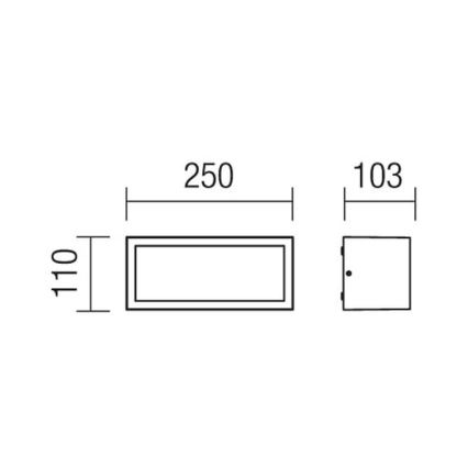 Redo 9899 - Luz de parede de exterior BRICK 1xE27/23W/230V IP54