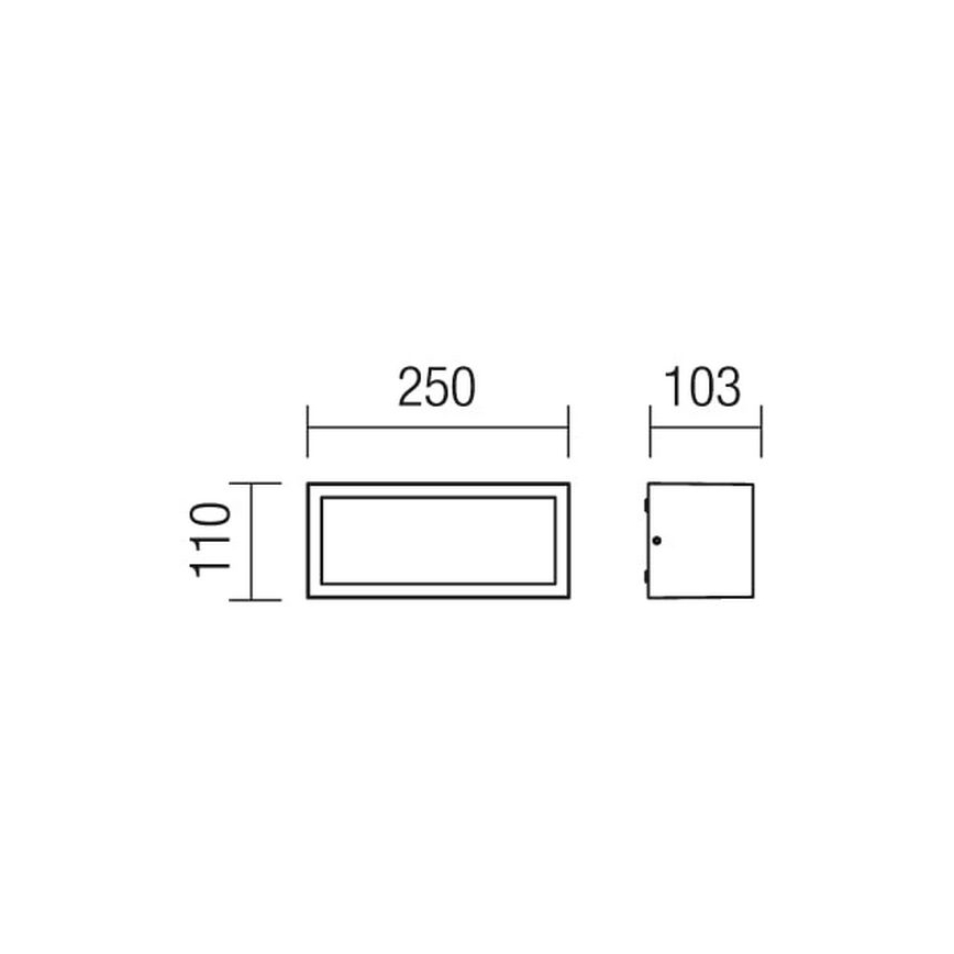 Redo 9899 - Luz de parede de exterior BRICK 1xE27/23W/230V IP54