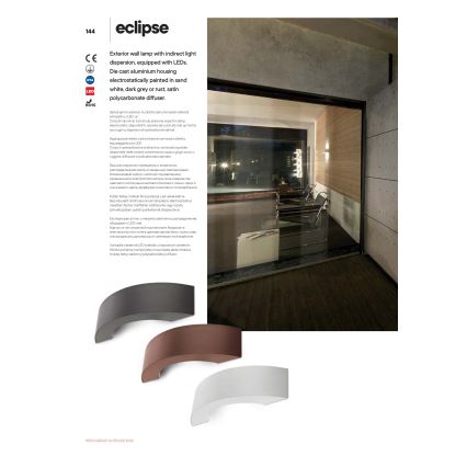 Redo 9903 - Luz de parede LED de exterior ECLIPSE 3xLED/3W/230V IP54