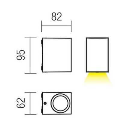Redo 9907 - Iluminação de parede exterior LED BEAM LED/5W/230V IP54