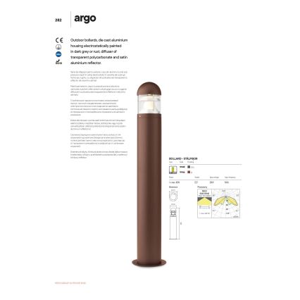 Redo 9945 - Candeeiro exterior ARGO 1xE27/42W/230V IP54