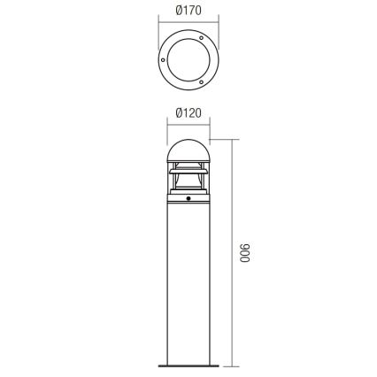 Redo 9946 - Candeeiro exterior ARGO 1xE27/42W/230V IP54 castanho