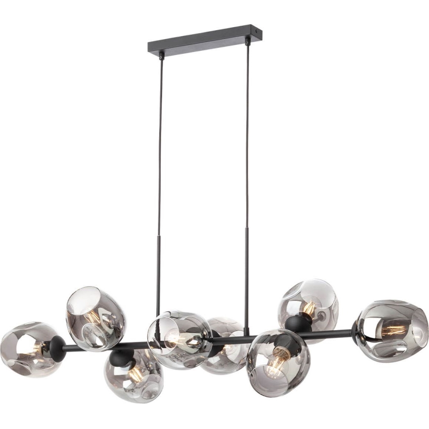 Redo - Abajur de substituição para candeeiro, lustre PIERCE diâmetro 15 cm preto/fumado