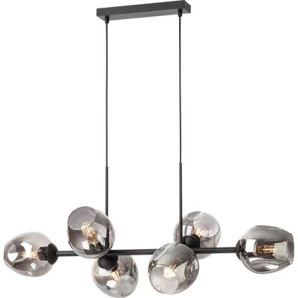Redo - Abajur de substituição para candeeiro, lustre PIERCE diâmetro 15 cm preto/fumado