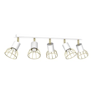 Refletor DANTE 5xGU10/25W/230V branco/dourado