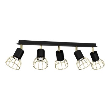 Refletor DANTE 5xGU10/25W/230V preto antigo/dourado