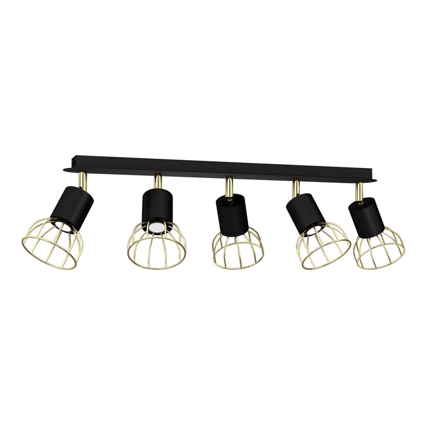 Refletor DANTE 5xGU10/25W/230V preto antigo/dourado