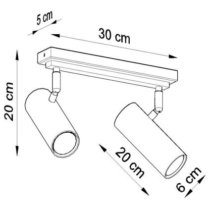 Refletor DIREZIONE 2xGU10/40W/230V branco