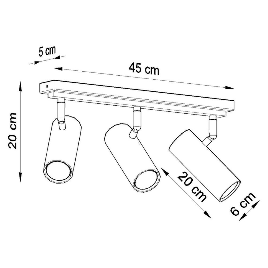 Refletor DIREZIONE 3xGU10/40W/230V branco