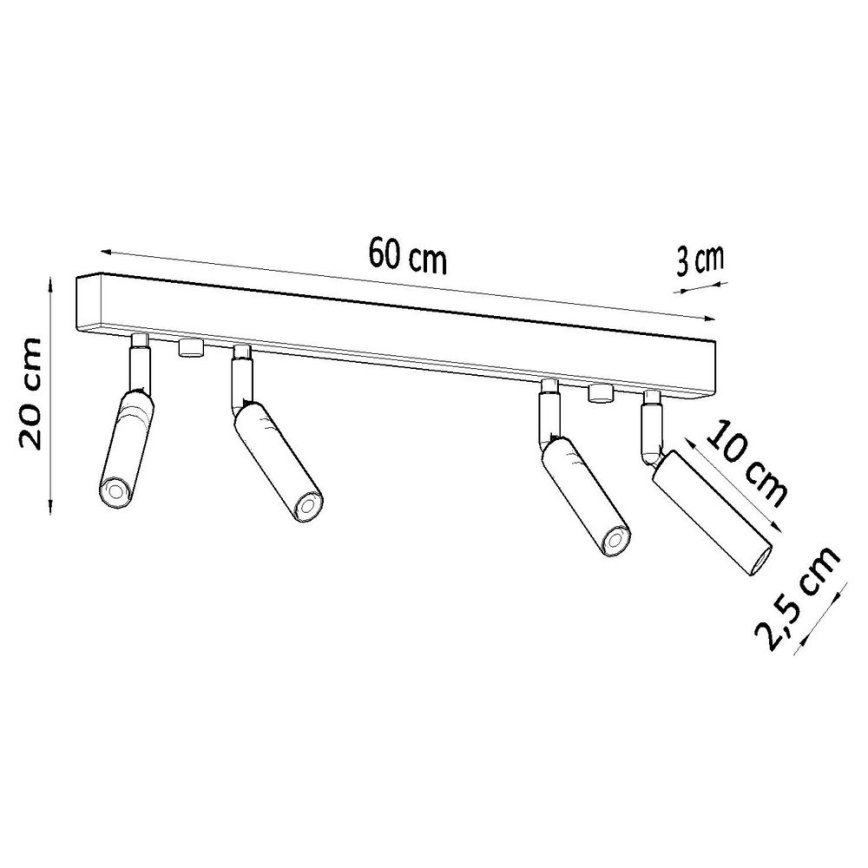 Refletor EYETECH 4xG9/12W/230V preto antigo
