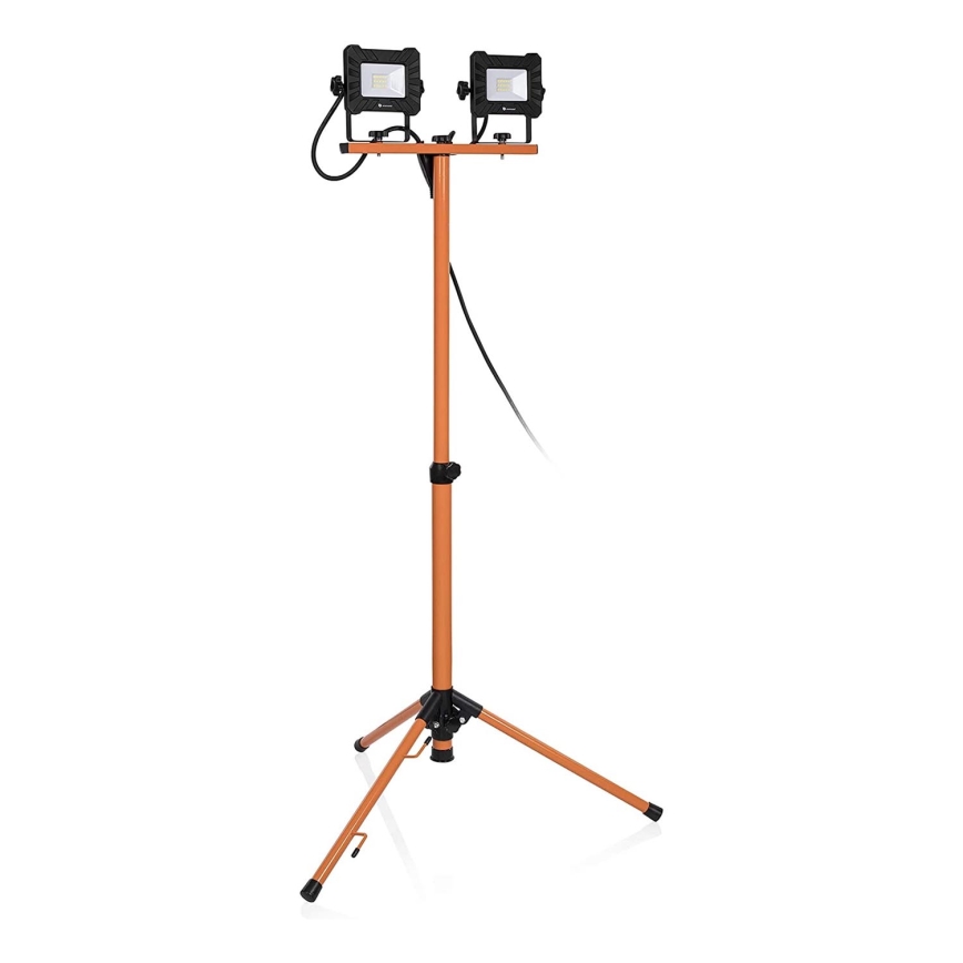 Refletor LED com tripé 2x LED 10W 230V 4000K IP65 laranja/preto
