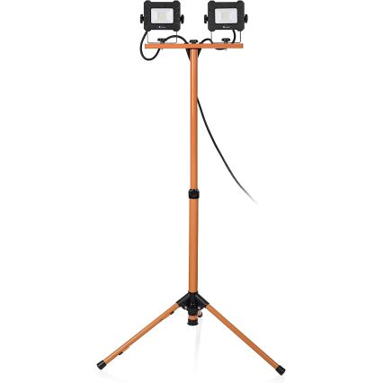 Refletor LED com tripé 2x LED 10W 230V 4000K IP65 laranja/preto