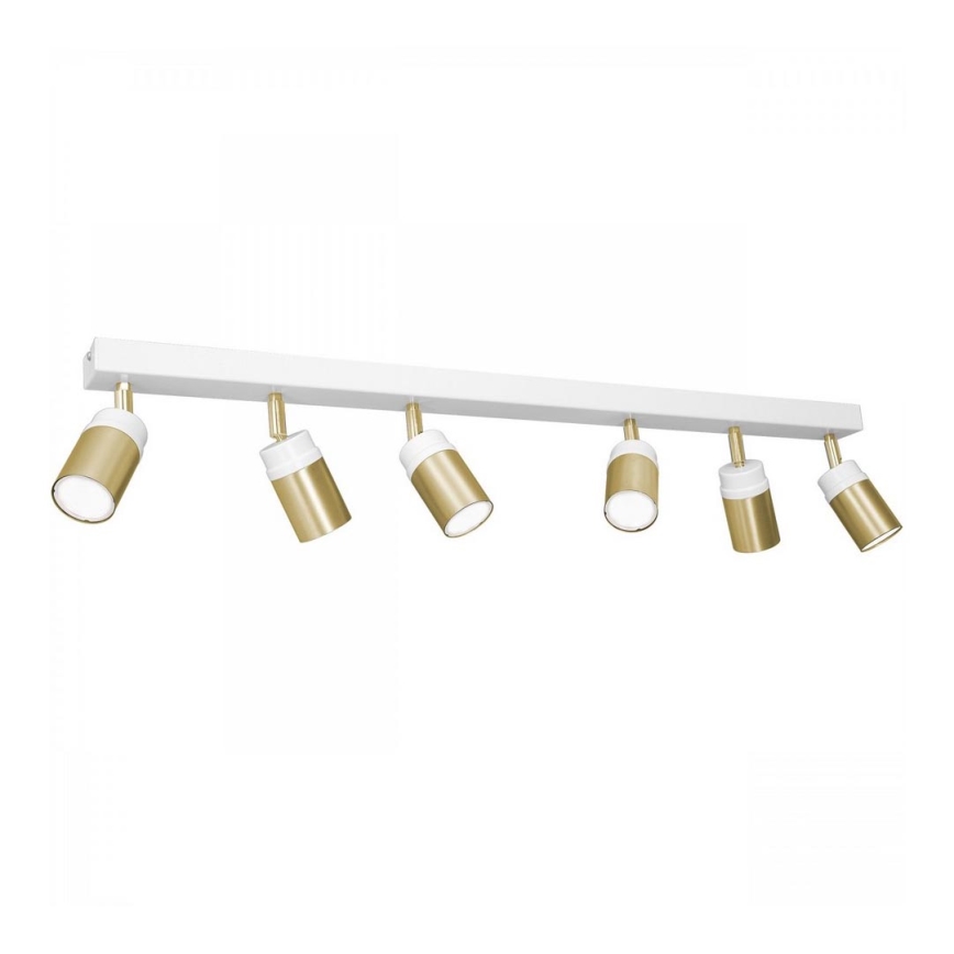 Refletor NEST 6xGU10/8W/230V branco/bronze