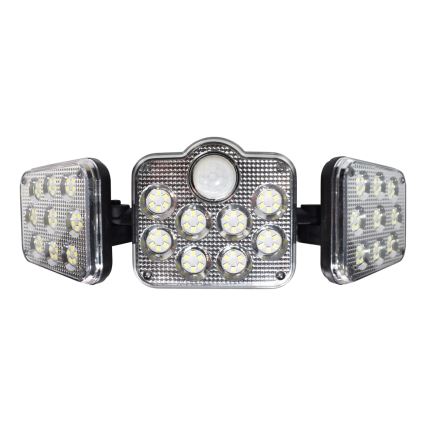 Refletor solar LED com sensor de movimento e crepúsculo LED/20W/3,7V 1200 mAh IP44 + controlo remoto