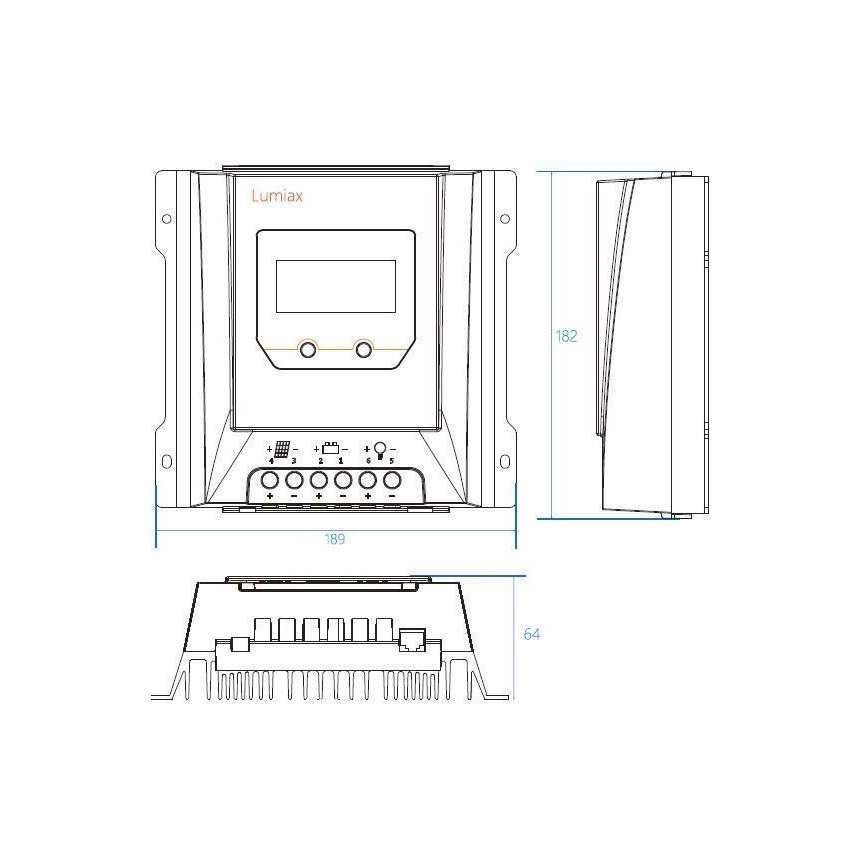 Regulador de carregamento solar MPPT MT2075 12/24V/20A