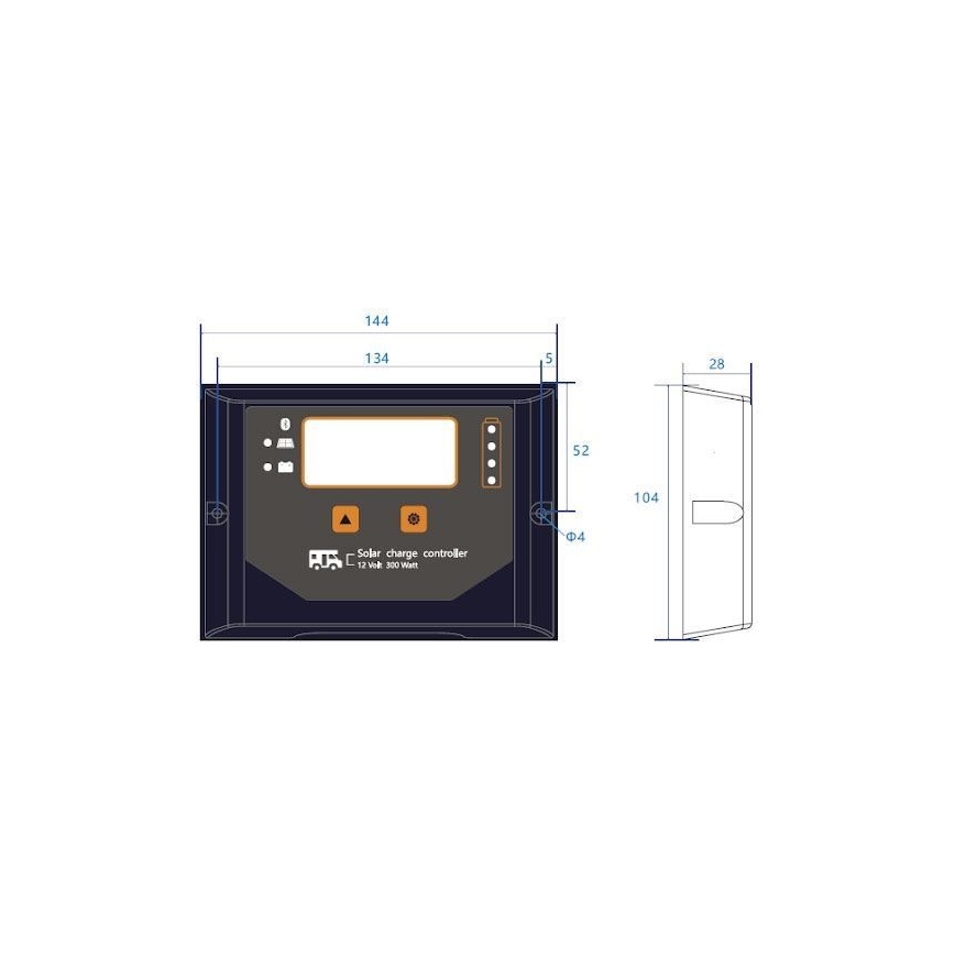 Regulador inteligente de carregamento solar PWM 12V/20A