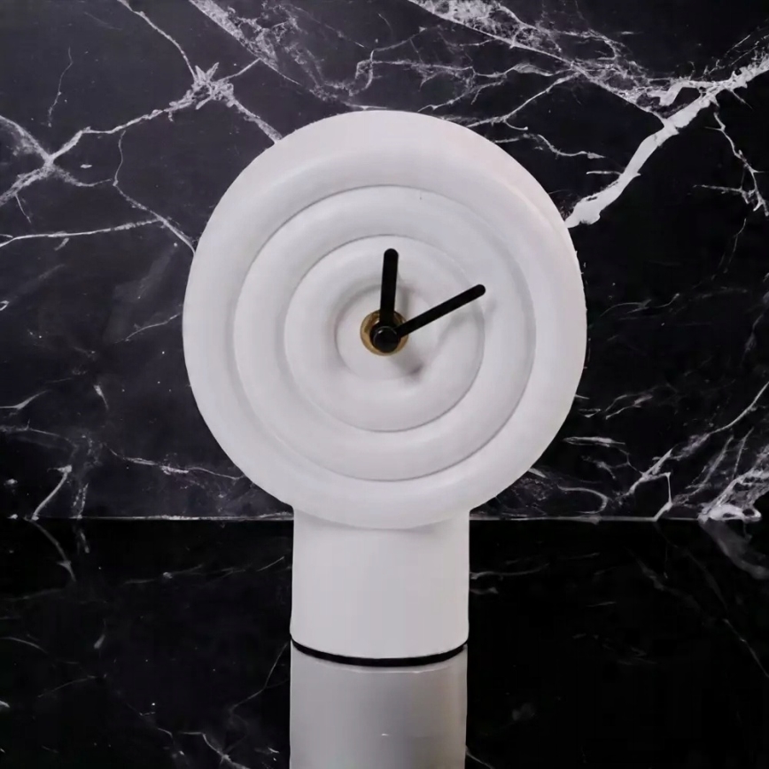 Relógio de mesa em cerâmica, 16 cm, 1x AA, branco