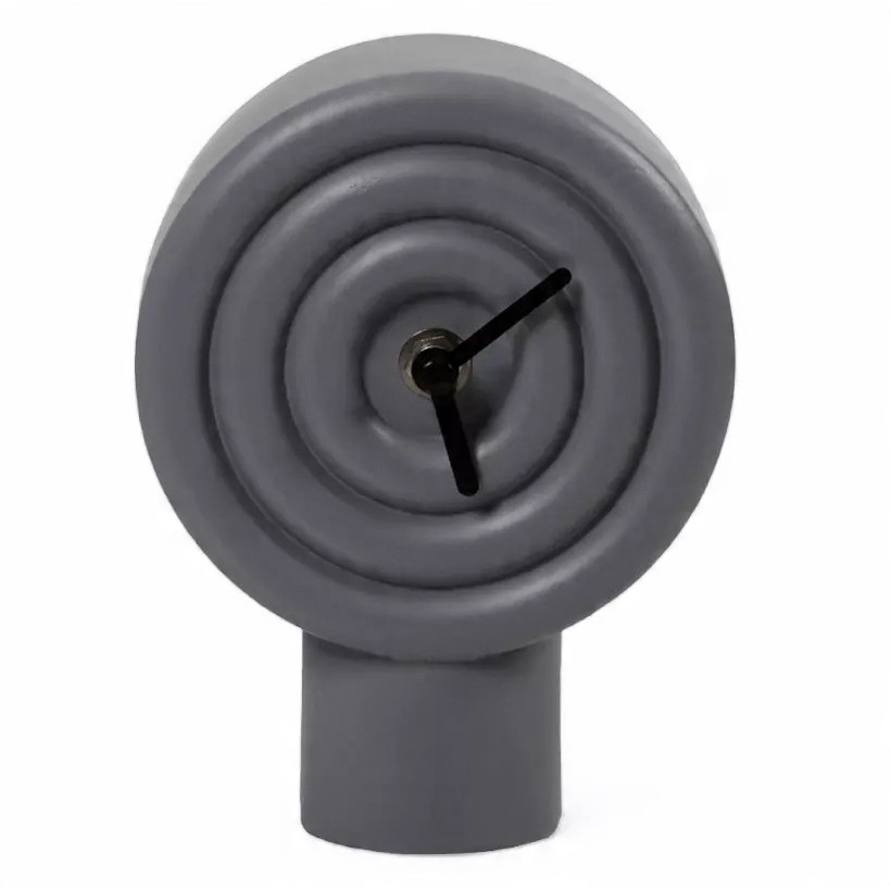 Relógio de mesa em cerâmica 16 cm — 1x AA — cinzento