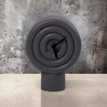 Relógio de mesa em cerâmica 16 cm — 1x AA — cinzento