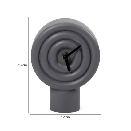 Relógio de mesa em cerâmica 16 cm — 1x AA — cinzento