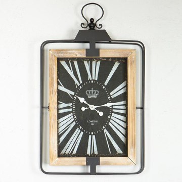 Relógio de parede 1xAA 76x46 bege/preto