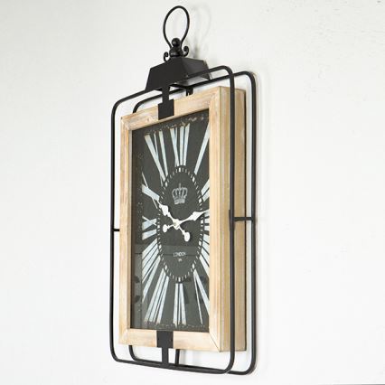 Relógio de parede 1xAA 76x46 bege/preto