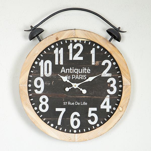 Relógio de parede 1xAA diâmetro 50 cm bege/preto