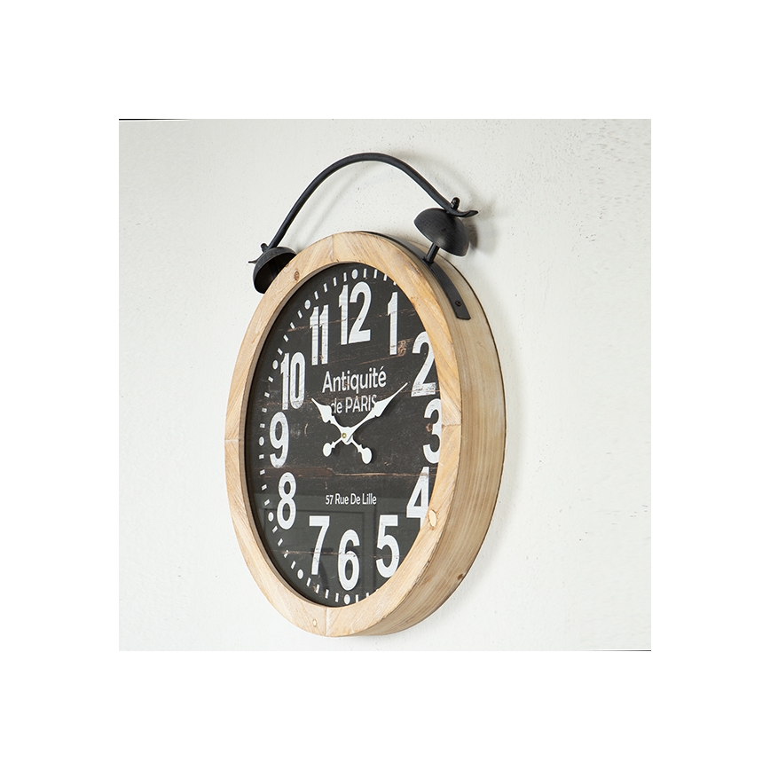 Relógio de parede 1xAA diâmetro 50 cm bege/preto
