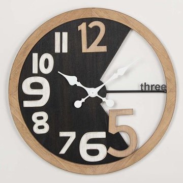 Relógio de parede 1xAA diâmetro 59,5 cm bege/preto
