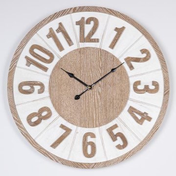 Relógio de parede 1xAA diâmetro 60 cm bege/branco