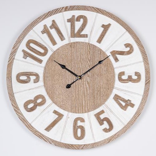Relógio de parede 1xAA diâmetro 60 cm bege/branco
