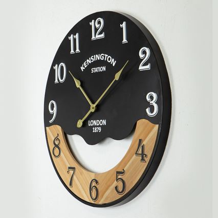 Relógio de parede 1xAA diâmetro 60 cm preto/bege