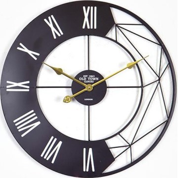 Relógio de parede 1xAA diâmetro 60 cm preto