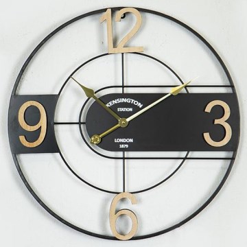 Relógio de parede 1xAA diâmetro 60 cm preto