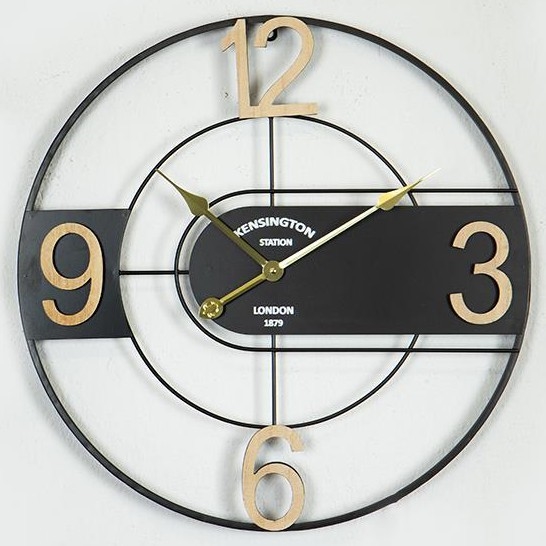 Relógio de parede 1xAA diâmetro 60 cm preto