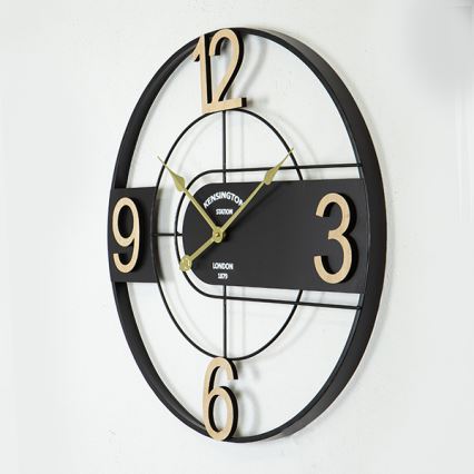Relógio de parede 1xAA diâmetro 60 cm preto