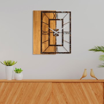 Relógio de parede 49x58 cm 1xAA madeira/metal
