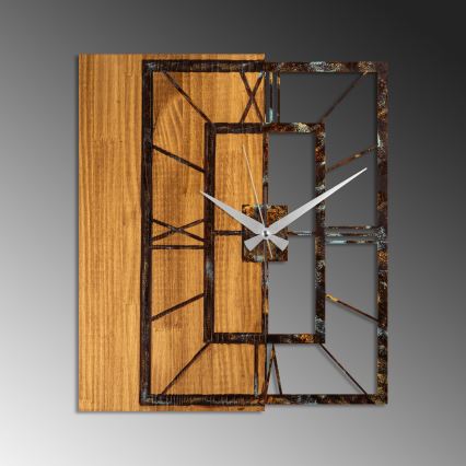 Relógio de parede 49x58 cm 1xAA madeira/metal