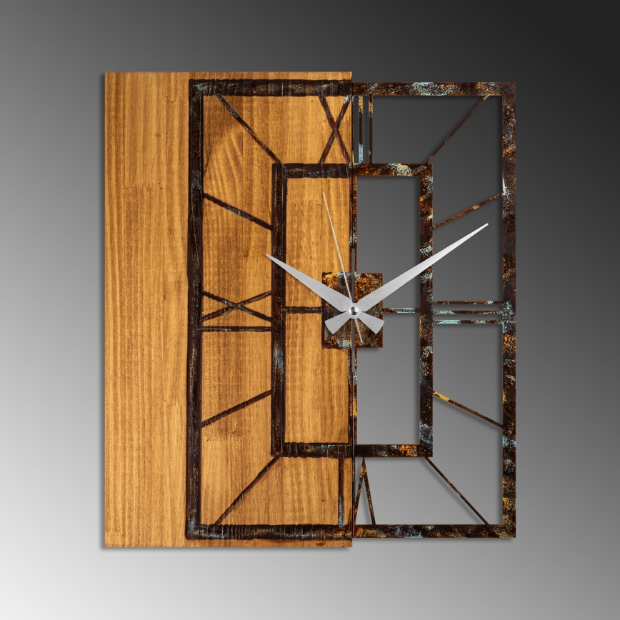 Relógio de parede 49x58 cm 1xAA madeira/metal