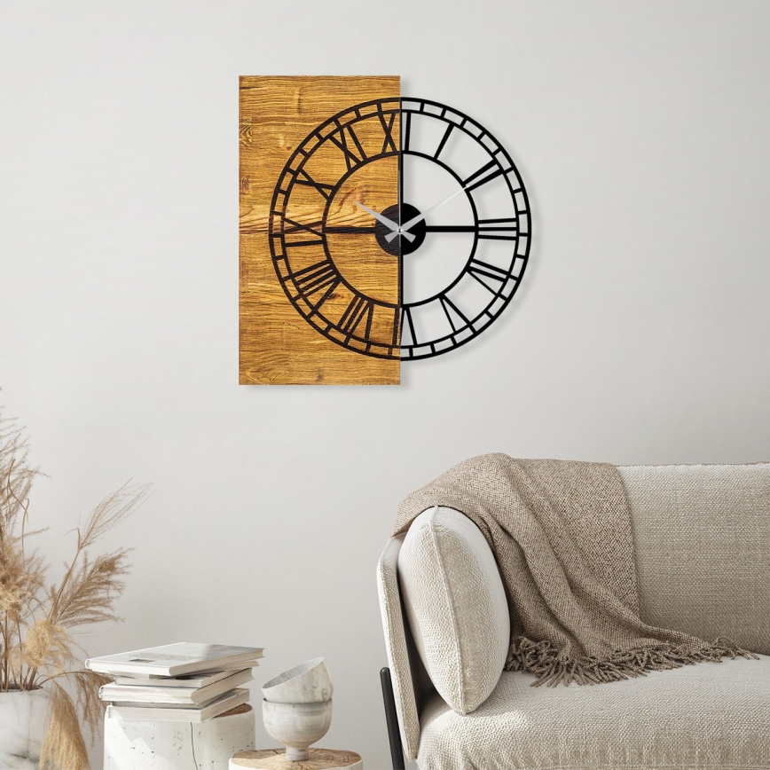 Relógio de parede 55x58 cm 1xAA madeira/metal
