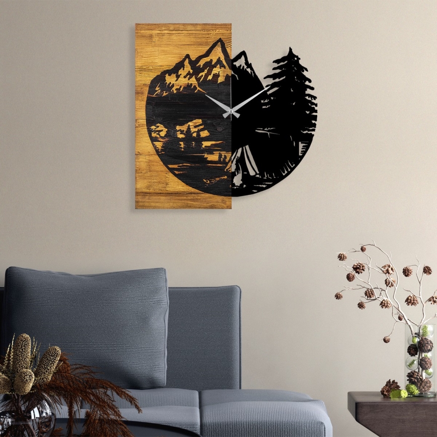 Relógio de parede 56x58 cm 1xAA madeira/metal