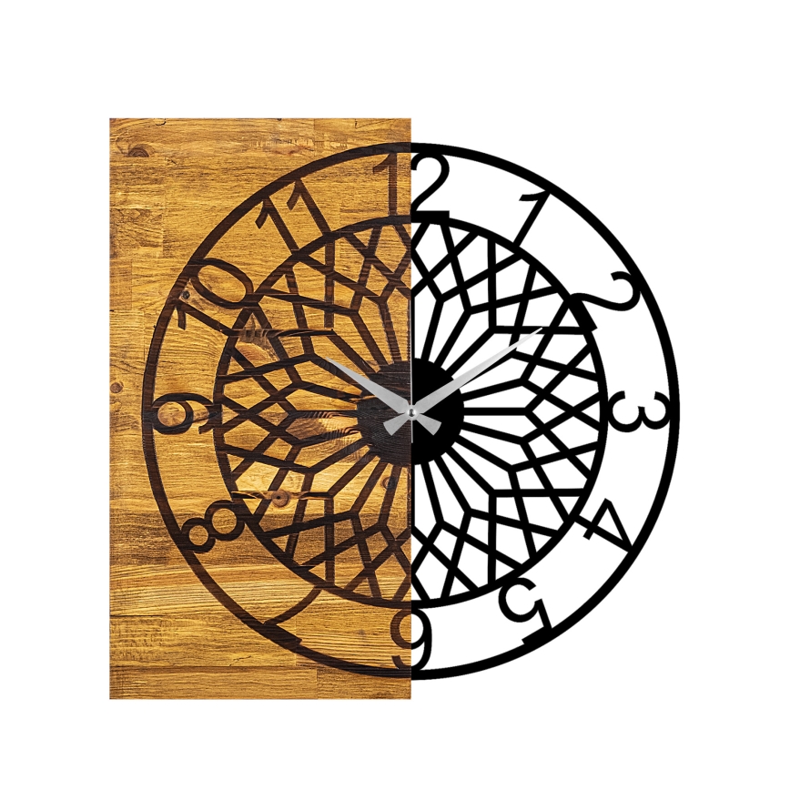 Relógio de parede 57x58 cm 1xAA madeira/metal