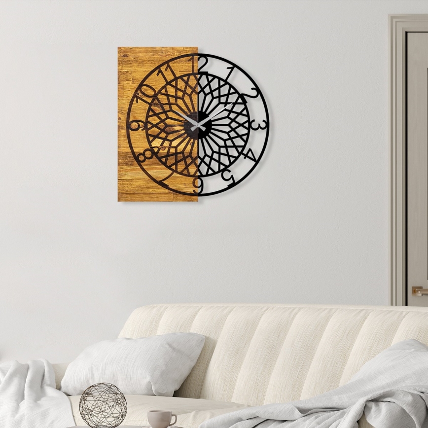 Relógio de parede 57x58 cm 1xAA madeira/metal