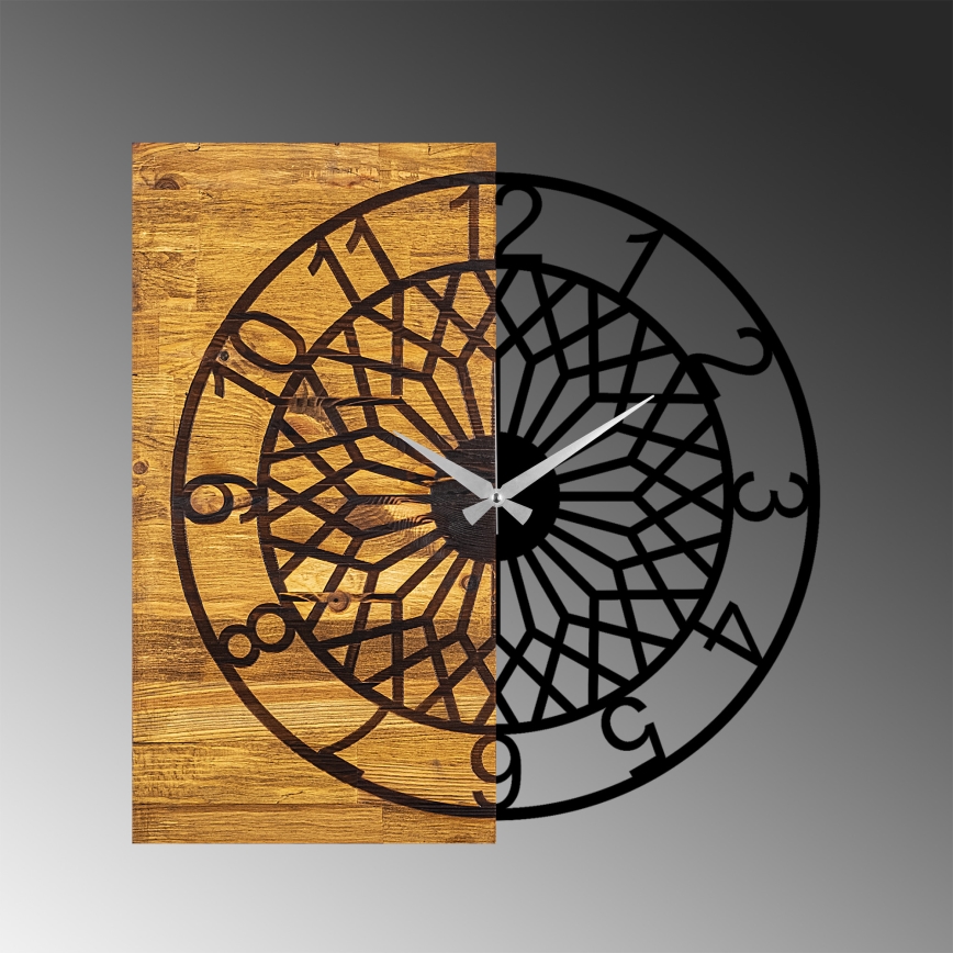 Relógio de parede 57x58 cm 1xAA madeira/metal